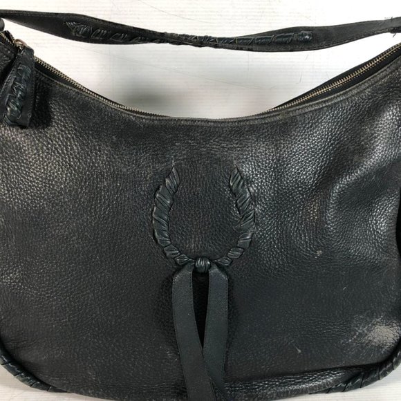 Nina Ricci‎ Womens Sac Hobo Shoulder Handbag Navy Leather Vintage Detail Italy - Picture 1 of 7